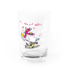 イラスト MONYAAT のCT75あひるのおひるさんのスキーE*ブラウン Water Glass :right