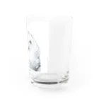 静かな山の頂へのフクロウ Water Glass :right