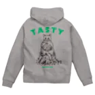 SAVE CAT CAFEのねこカレー（モノクロ×グリーン） Zip Hoodie