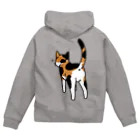 Riotoのねこけつ（三毛猫、背面） Zip Hoodie