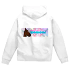 Blue Iris ﾌﾞﾙｰｱｲﾘｽの紡のセンターミントキャンディ Zip Hoodie