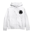 『Nothing Is Real』-- IN SUZURIの動物家紋。H.T.（三つ葉葵ハシビロコウ）黒 Zip Hoodie