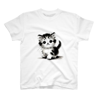 水墨こねこ Regular Fit T-Shirt