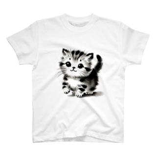 水墨こねこ散歩 Regular Fit T-Shirt