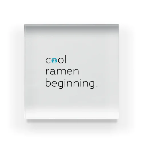 cool_ramen_beginning（logo_02） Acrylic Block