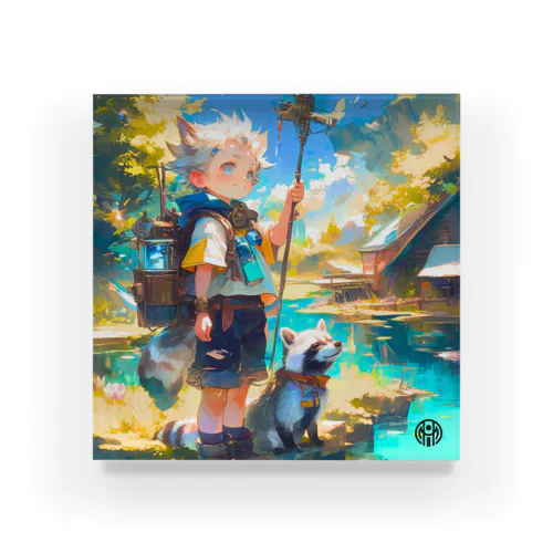 【アライグマ】ともだちシリーズ Acrylic Block