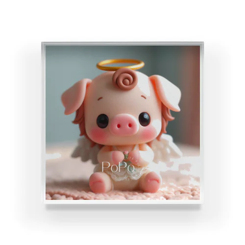 Cute Pig Angel "PoPo"   SN001 Acrylic Block