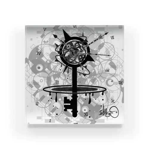 mono clock key Acrylic Block