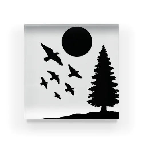 Birds and Sun Acrylic Block