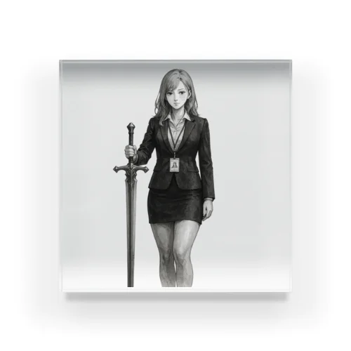 OL×武器（剣）背景透過-墨のしらべ- Acrylic Block