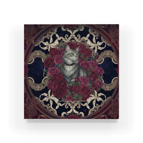Moonlit Serenade - 深淵のロココ猫 Acrylic Block