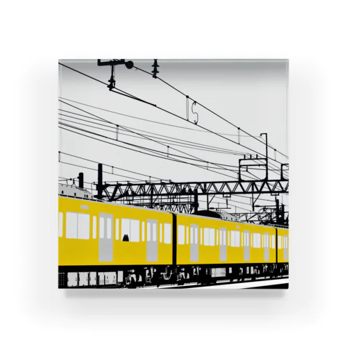 ねこと電車 Acrylic Block