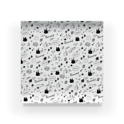 ぷにアメコミ柄ホワイト Acrylic Block