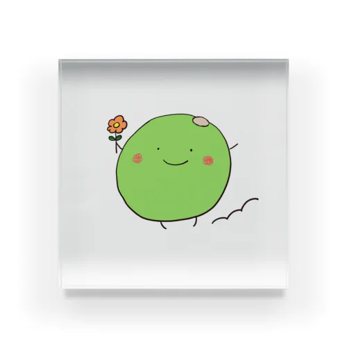 てゅーるーるーる　おまめ　おまめ Acrylic Block