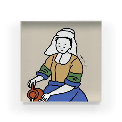 牛乳を注ぐあの子 Acrylic Block