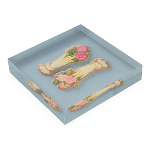 Victorian floral hands cookies Acrylic Block