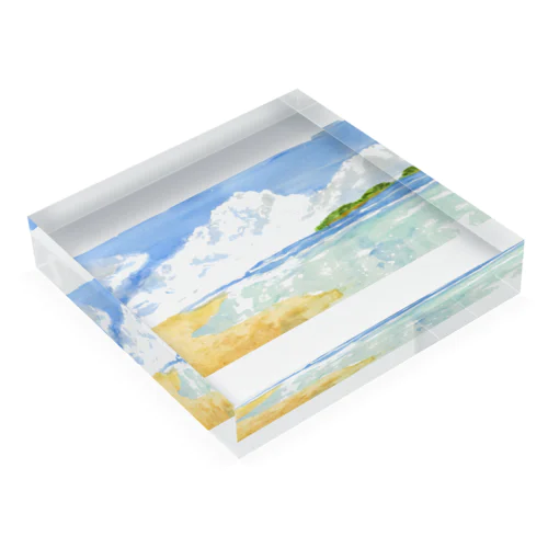 海と砂浜 Acrylic Block