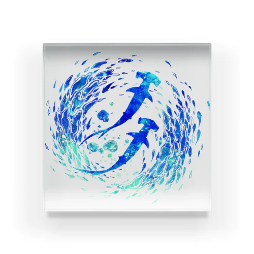 Blue World Children_hammer head Acrylic Block