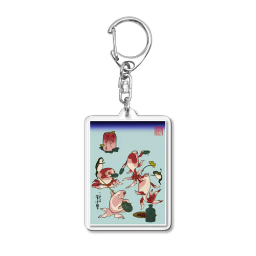金魚づくし 酒のざしき Acrylic Key Chain