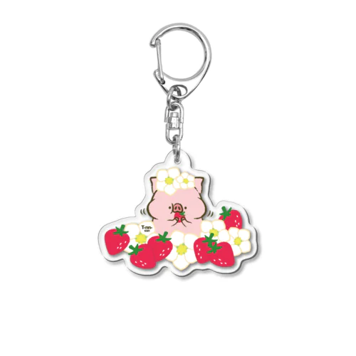 トン野さんとイチゴ Acrylic Key Chain