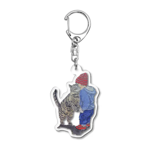 猫×子供 Acrylic Key Chain