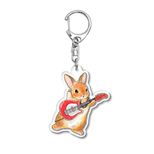 ギターうさぎさん Acrylic Key Chain