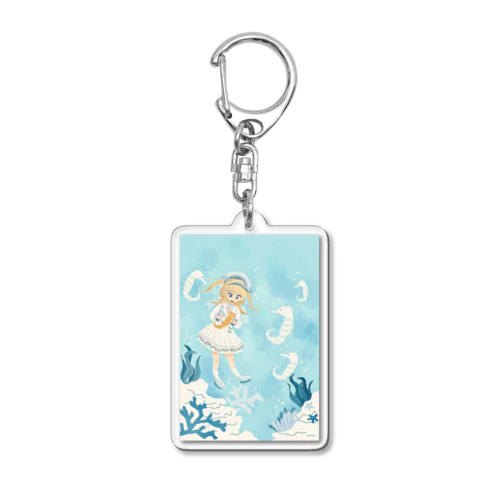 ドット絵海 Acrylic Key Chain