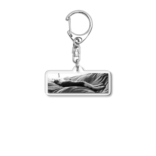伸びる猫 Acrylic Key Chain