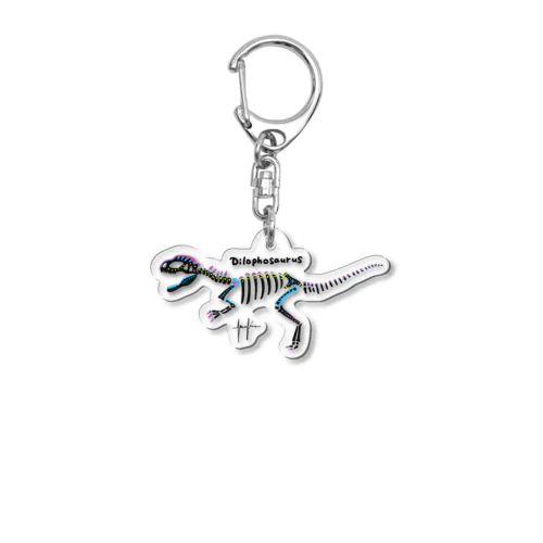【カラフル骨格】ディロフォサウルス Acrylic Key Chain
