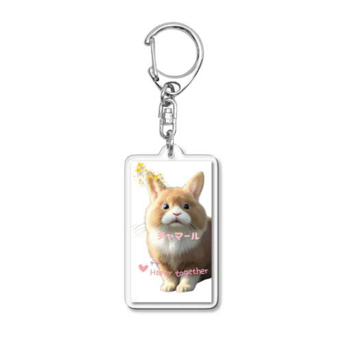 ひょっこり見てるよ短耳うさぎのチャマールくん Acrylic Key Chain