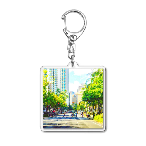 ワイキキ通り🚶🚶‍♂️🚶 Acrylic Key Chain