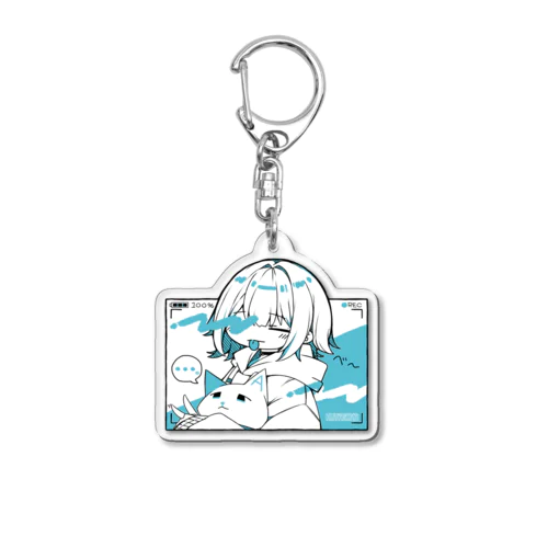 べ～っとしてる子　白 Acrylic Key Chain