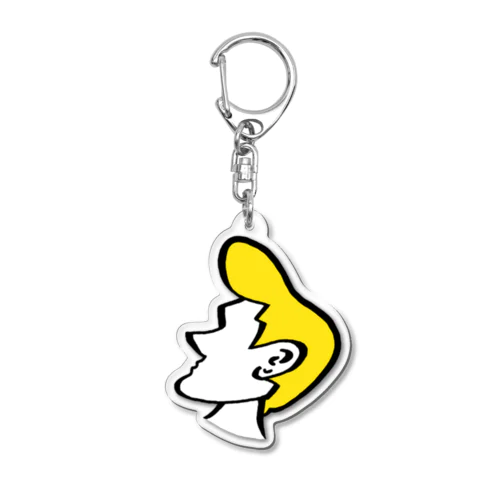 スタンプ横顔 Acrylic Key Chain