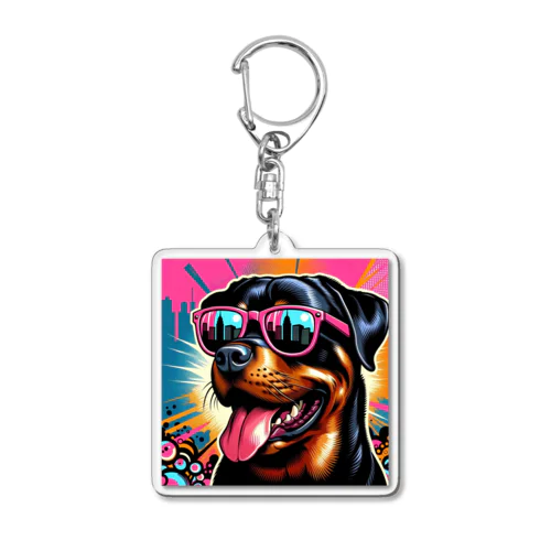 PINK GD ピンクのグラサンをかけたワンコグッズ Acrylic Key Chain