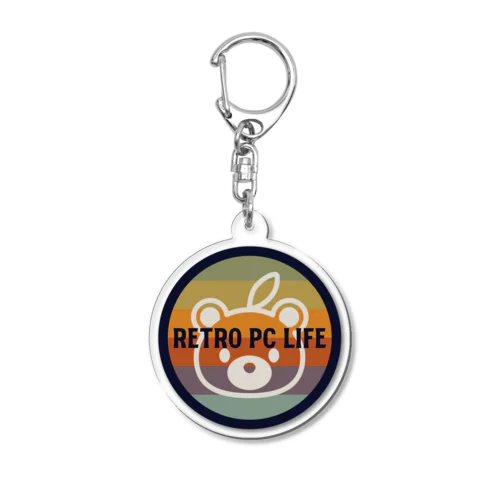 Retro PC Life アクリルキーホルダー（虹グマ） Acrylic Key Chain
