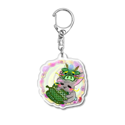 1月うさぴーまん Acrylic Key Chain