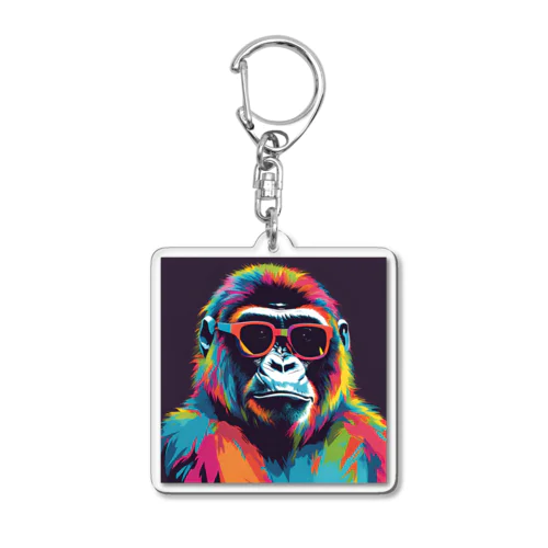イケメンカラフルゴリラくん Acrylic Key Chain
