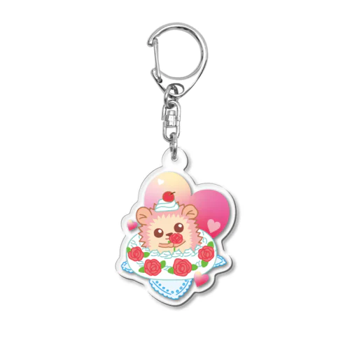 ローズケーキハリネズミ Acrylic Key Chain