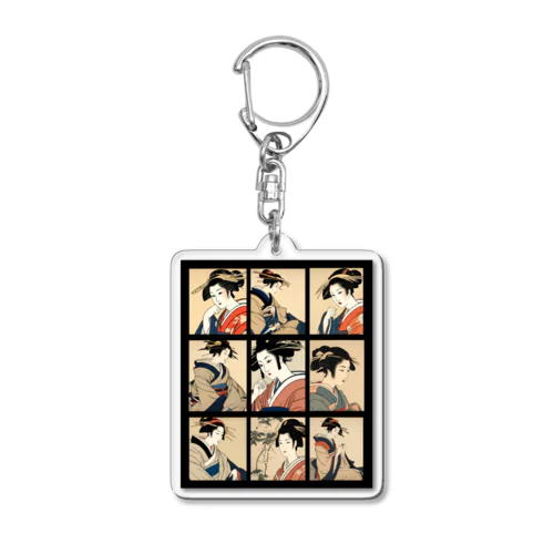 浮世絵GIRLちゃんちゃん🌺Ukiyo-e GIRL GIRL💐 Acrylic Key Chain