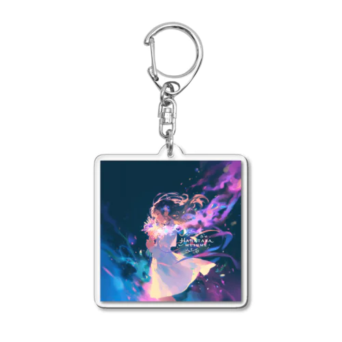 Flowers Blooming in the Night Acrylic Key Chain