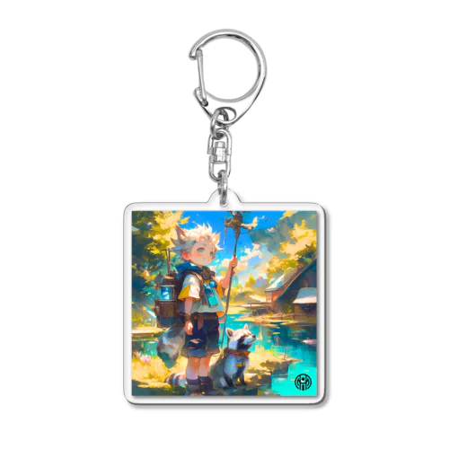 【アライグマ】ともだちシリーズ Acrylic Key Chain