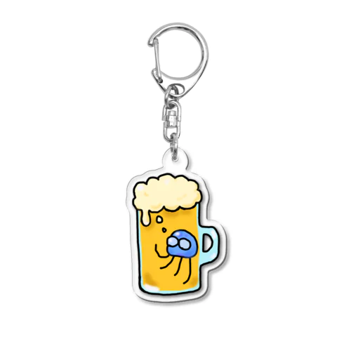 くらげのビール漬け Acrylic Key Chain
