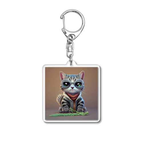 サングラス猫 Acrylic Key Chain