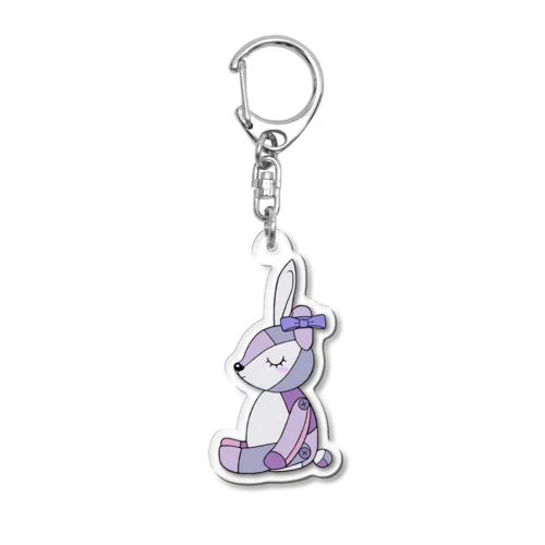 片耳がペコリィーなウサギさん - 紫陽花 - Ajisai Acrylic Key Chain