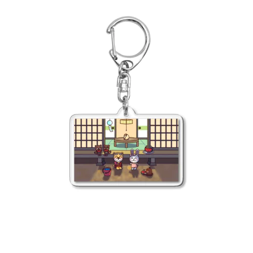 8月🎇夏の夜の縁側でのひととき🍉🎐 Acrylic Key Chain