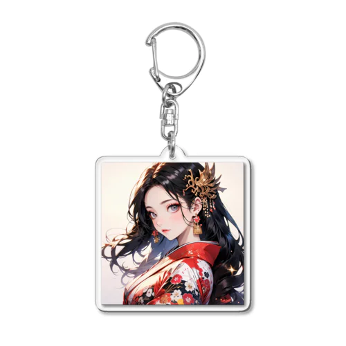 華やかな和装の女性 Acrylic Key Chain