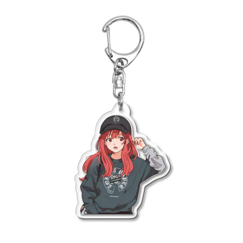 赤髪ストリート美少女 Acrylic Key Chain