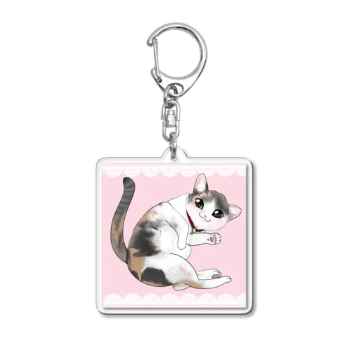 薄三毛猫のアクリルキーホルダー Acrylic Key Chain