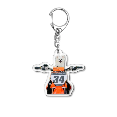 バイクに乗ってみたポメチワのゆめ！ Acrylic Key Chain