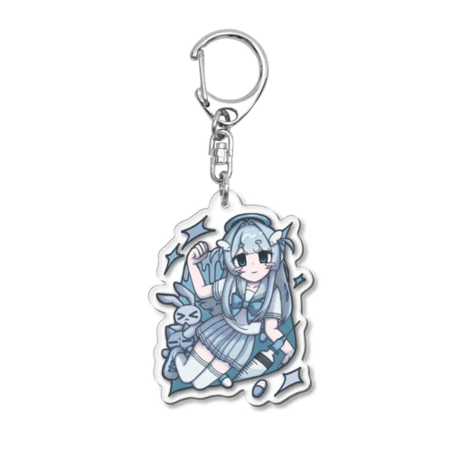 水色天使の女の子 Acrylic Key Chain